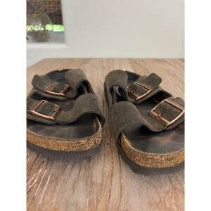 Birkenstock Arizona Brown Suede Sandals Slides Size 41